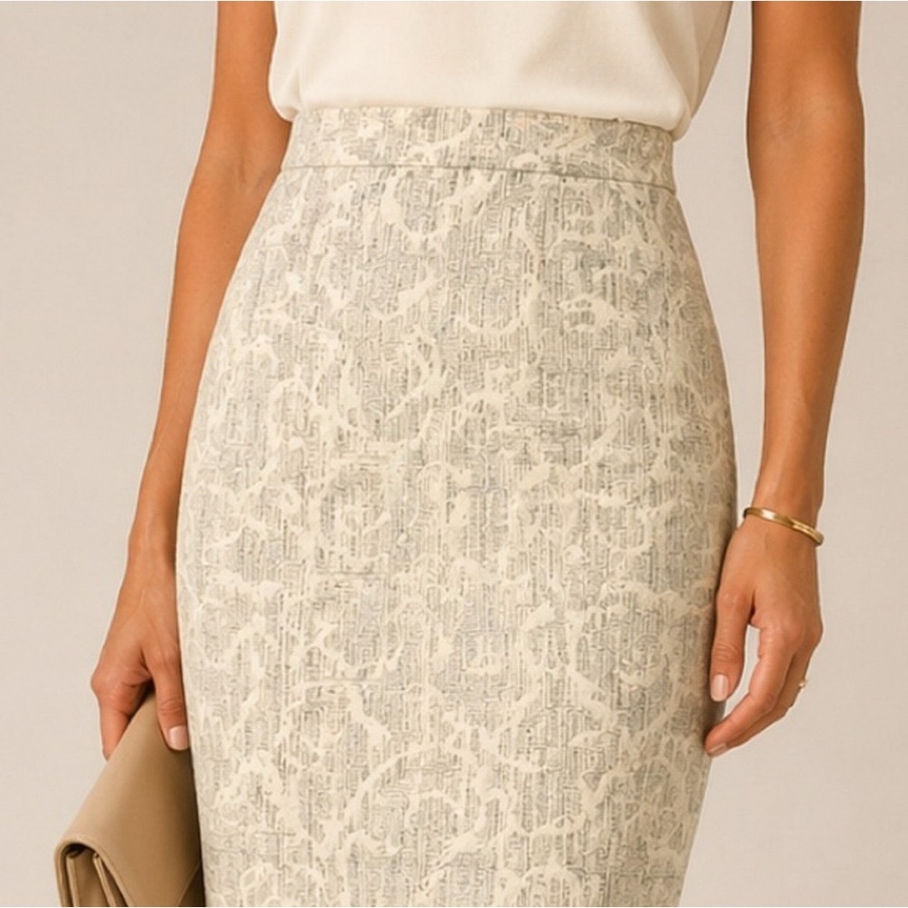 Ann Taylor Printed Sparkle Pencil Skirt
